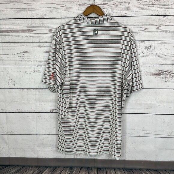 FJ Foot Joy Polo Shirt Mens Large Striped Embroidered Logo Stretch Golf Casual - Picture 4 of 11